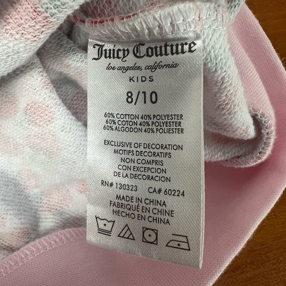 Juicy Couture Kids Pink Strawberry Print Zip-Up Short Sleeve Sweater 8/10 Girls - Picture 8 of 8